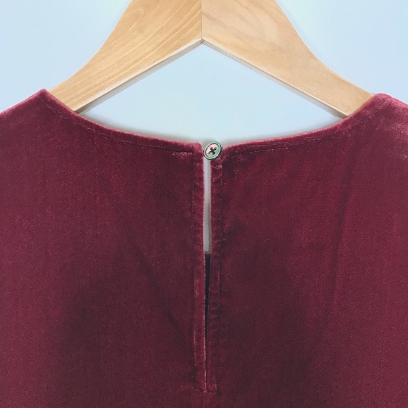 J. Crew Burgundy Red Velvet Sleeveless Peplum Blouse Top size 4 NEW - Picture 11 of 14